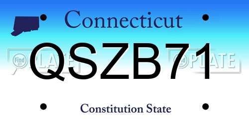 QSZB71 Connecticut License Plate