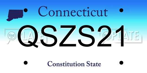 QSZS21 Connecticut License Plate