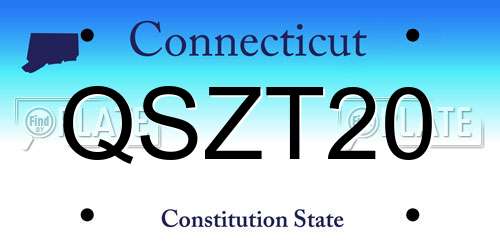 QSZT20 Connecticut License Plate