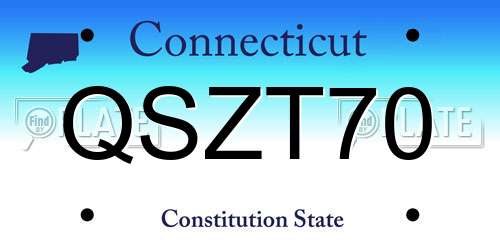 QSZT70 Connecticut License Plate