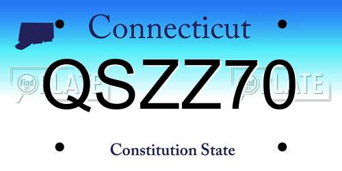 QSZZ70 Connecticut License Plate