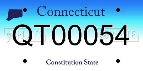 QT00054 Connecticut License Plate