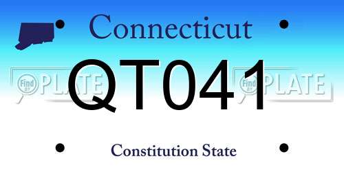 QT041 Connecticut License Plate