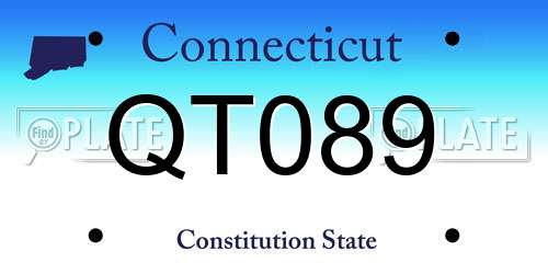 QT089 Connecticut License Plate