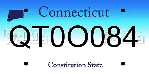 QT0O084 Connecticut License Plate