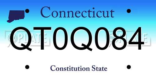 QT0Q084 Connecticut License Plate