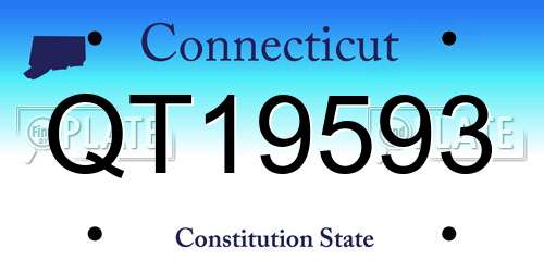 QT19593 Connecticut License Plate