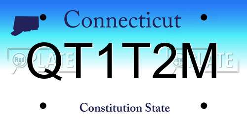 QT1T2M Connecticut License Plate
