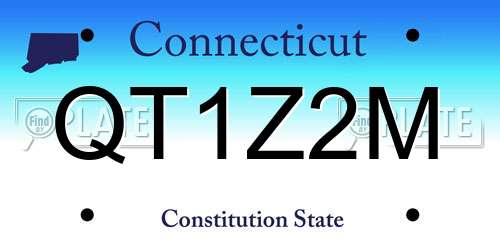 QT1Z2M Connecticut License Plate