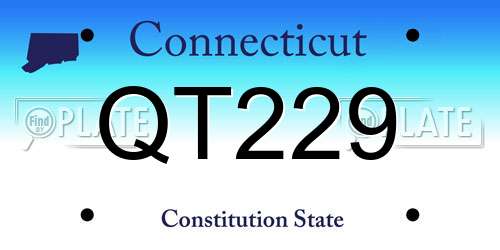 QT229 Connecticut License Plate