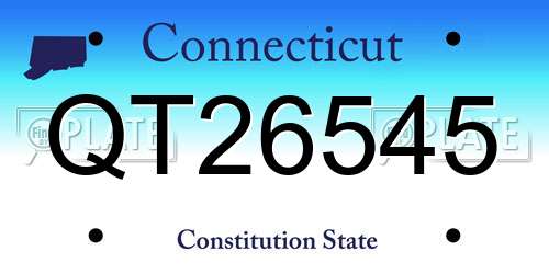 QT26545 Connecticut License Plate