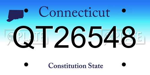 QT26548 Connecticut License Plate