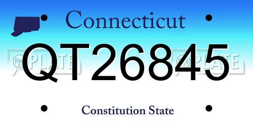 QT26845 Connecticut License Plate