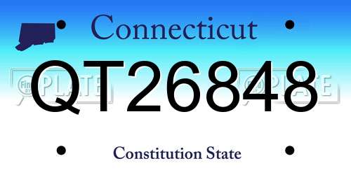 QT26848 Connecticut License Plate