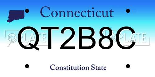 QT2B8C Connecticut License Plate