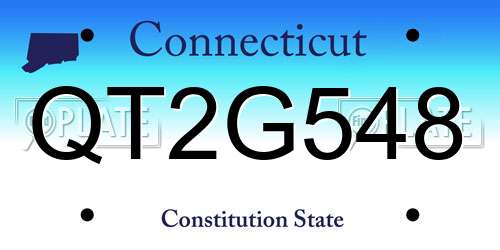 QT2G548 Connecticut License Plate