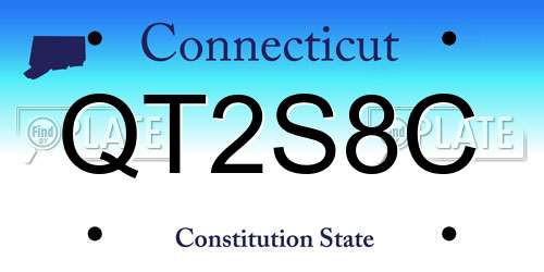 QT2S8C Connecticut License Plate
