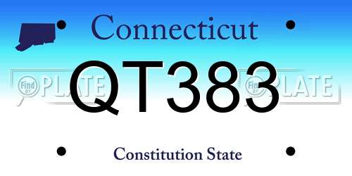 QT383 Connecticut License Plate