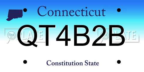 QT4B2B Connecticut License Plate
