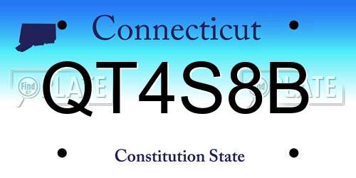 QT4S8B Connecticut License Plate