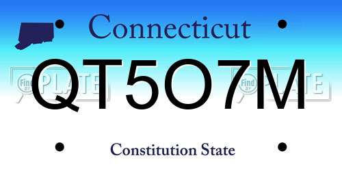 QT5O7M Connecticut License Plate