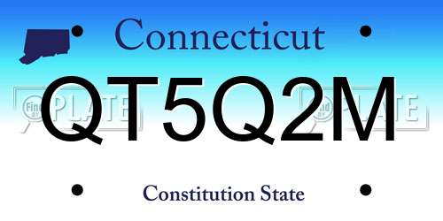 QT5Q2M Connecticut License Plate