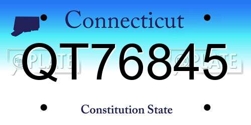 QT76845 Connecticut License Plate