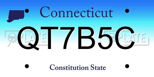 QT7B5C Connecticut License Plate
