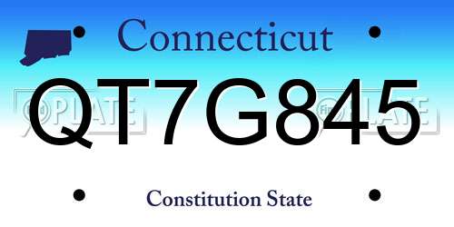 QT7G845 Connecticut License Plate