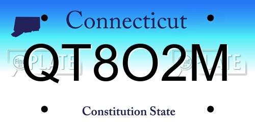 QT8O2M Connecticut License Plate