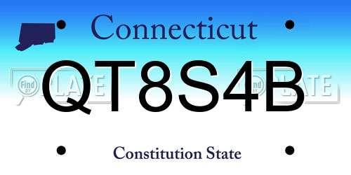 QT8S4B Connecticut License Plate