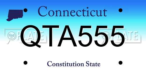 QTA555 Connecticut License Plate