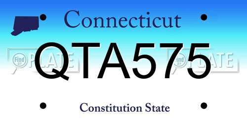 QTA575 Connecticut License Plate