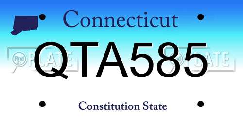 QTA585 Connecticut License Plate
