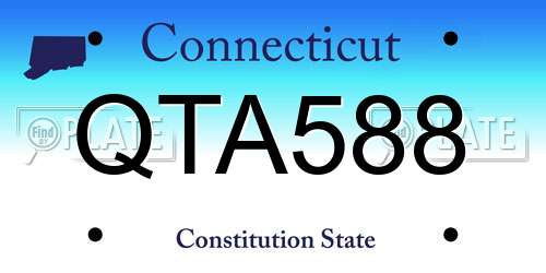 QTA588 Connecticut License Plate