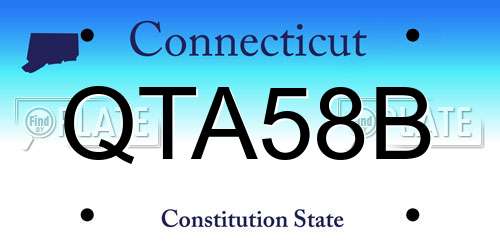 QTA58B Connecticut License Plate