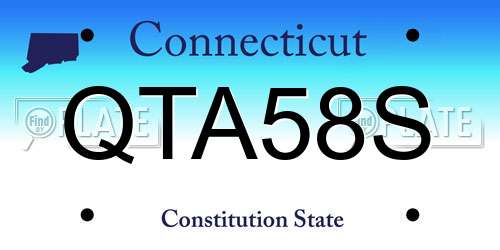 QTA58S Connecticut License Plate