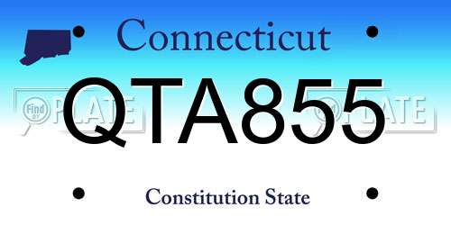 QTA855 Connecticut License Plate