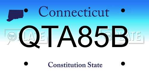 QTA85B Connecticut License Plate