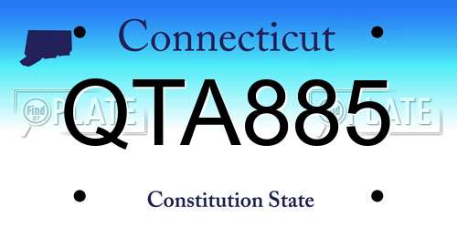 QTA885 Connecticut License Plate