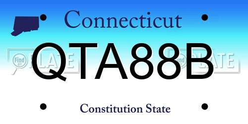 QTA88B Connecticut License Plate