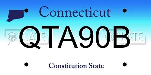 QTA90B Connecticut License Plate