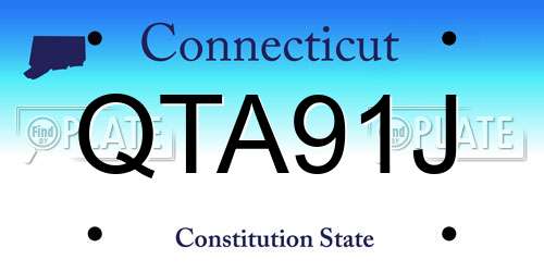 QTA91J Connecticut License Plate