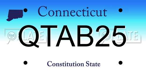 QTAB25 Connecticut License Plate