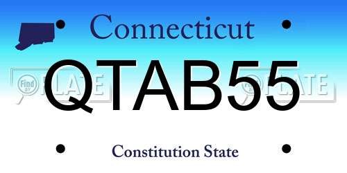 QTAB55 Connecticut License Plate