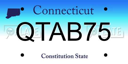 QTAB75 Connecticut License Plate