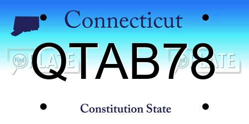 QTAB78 Connecticut License Plate