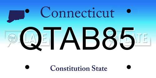 QTAB85 Connecticut License Plate