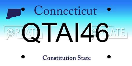 QTAI46 Connecticut License Plate