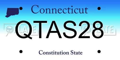 QTAS28 Connecticut License Plate